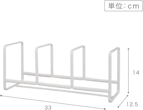 Miniatura 8 de Yamazaki 3147 Home Tower - Organizador de platos, estante de almacenamiento ancho para armarios de cocina, blanco, pequeño