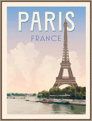 Miniatura 7 de Amanti Art Framed Canvas Wall Art 42x32 Retro Style Travel Poster III by Victoria Barnes, Framed Wall Art Canvas, Cityscapes Artwork, Modern Decor