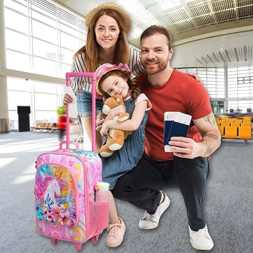 Miniatura 8 de Equipaje para niños y niñas, maleta de viaje con ruedas para niños pequeños