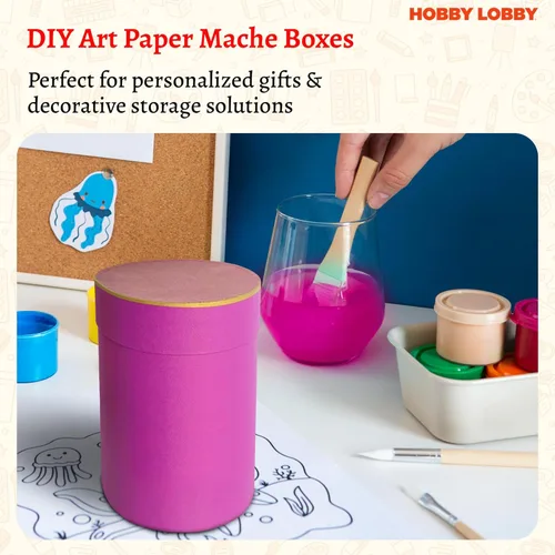 Miniatura 4 de Cajas altas y redondas de papel maché con tapas (juego de 3) - Cajas de regalo anidadas de papel kraft marrón - Cajas de regalo redondas anidadas