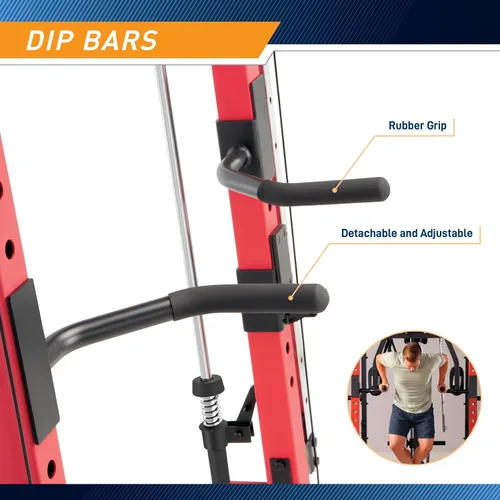Miniatura 6 de Marcy Smith Machine Cage System Home Gym - Estante multifunción para gimnasio en casa, estación de entrenamiento personalizable