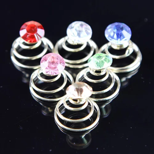 Miniatura 6 de Vpang 20 horquillas espirales para el cabello, espirales, espirales, bobinas para el cabello, pinzas para el cabello para boda, novia, diamantes