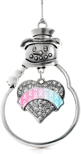Miniatura 43 de Inspired Silver - Big Sis - Adorno de Navidad plateado - Adorno de árbol de Navidad con dije de corazón con circonita cúbica - Decoración colgante