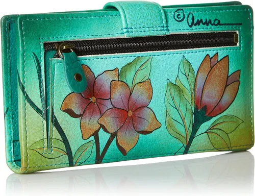 Miniatura 2 de Anna by Anuschka Cartera de dos pliegues de piel auténtica pintada a mano para mujer