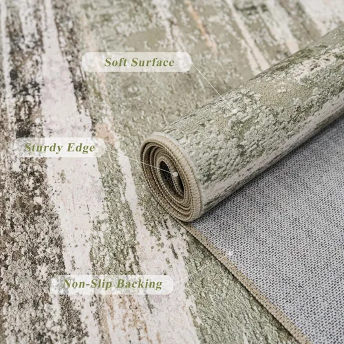 Miniatura 7 de Alfombra lavable para pasillo de 3 x 12 pulgadas, alfombras abstractas modernas con parte trasera antideslizante, alfombra ultra suave para cocina