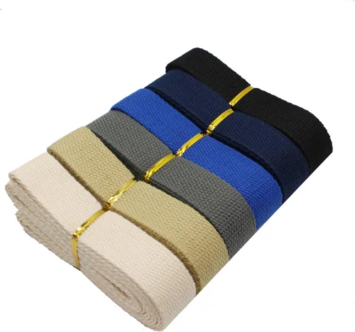 Correas de algodón de 1 pulgada, 6 colores, 12 yardas, colores mezclados, para asas de bolsa, bolsas de mano, cinturones, artes y manualidades