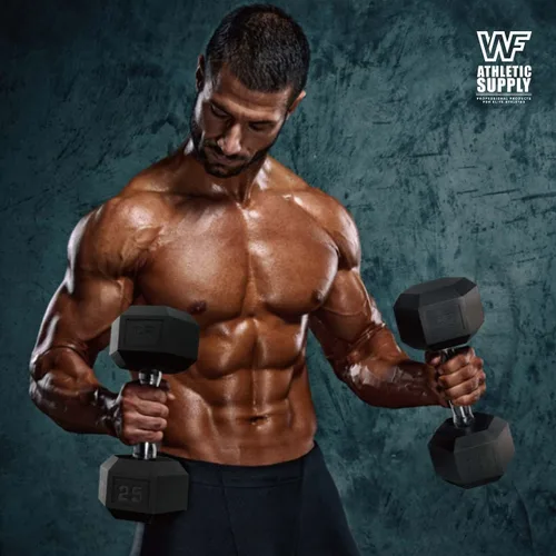 Miniatura 6 de WF Athletic Supply - Mancuernas hexagonales con agarre de goma y mango contorneado para tonificar músculos y fortalecer y entrenar de todo el cuerpo