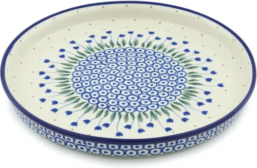 Miniatura 30 de Auténtico plato de cerámica polaca de 10 pulgadas en diseño amarillo hecho a mano en Bolesławiec Polonia por Ceramika Bona + certificado