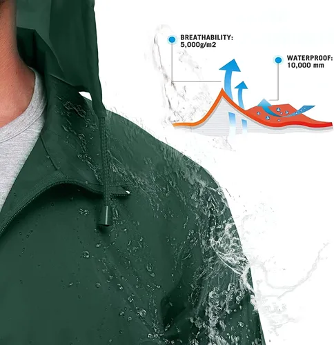 Miniatura 2 de Corna Chaquetas impermeables plegables para hombre, ligeras para senderismo, correr, rompevientos con capucha, multifuncionales