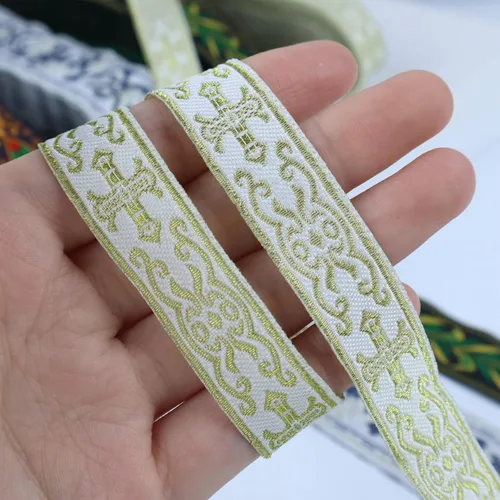 Miniatura 2 de Cinta jacquard boho de 10 yardas bordada dorada para coser, bolso hecho a mano, decoración de ropa