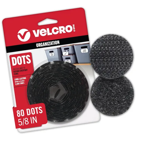 Marca VELCRO - Sujetadores de gancho y bucle adhesivos | Perfectos para el hogar u oficina | Monedas de 5/8 pulgadas | Paquete de 80 | Negro