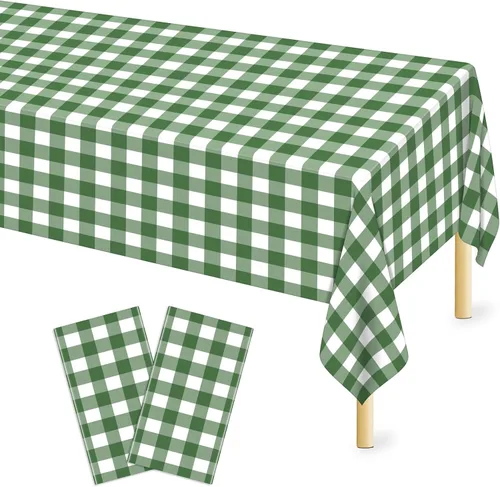 Miniatura 16 de Mulbozy 2 piezas de mantel de plástico negro para mesa rectangular, 54 × 108 pulgadas, fundas desechables de mesa para fiestas negras