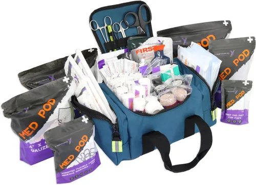 Lightning X Value Compact Medic First Responder EMS/EMT - Bolsa de trauma con kit de llenado básico A, color azul