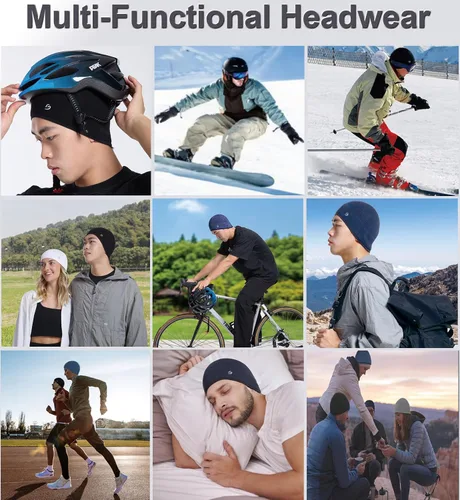 Miniatura 6 de Gorro de bambú ligero con diseño de calavera para hombres y mujeres, suave y cómodo multifunción