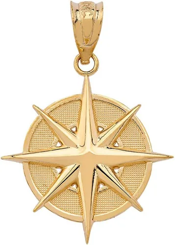 Collar con dije de símbolo de estrella celestial de estrella del norte de oro de 10 quilates certificado
