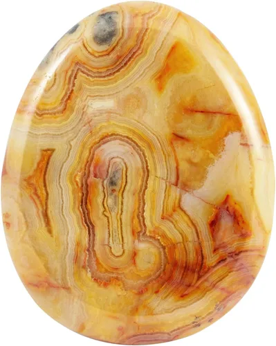 Fekuar Piedra Natural de Ágata Loca para Pulgar, Piedra de Preocupación Tallada a Mano en Forma de Lágrima, Piedras de Bolsillo para Aliviar la