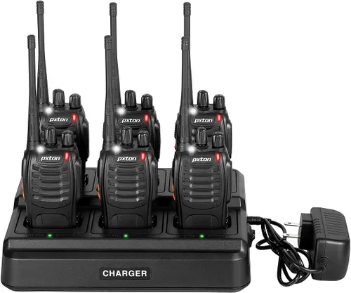 Miniatura 9 de pxton Walkie talkies para adultos de largo alcance con auricular mejorado, radios walkie talkies recargables portátiles de dos vías con cargador