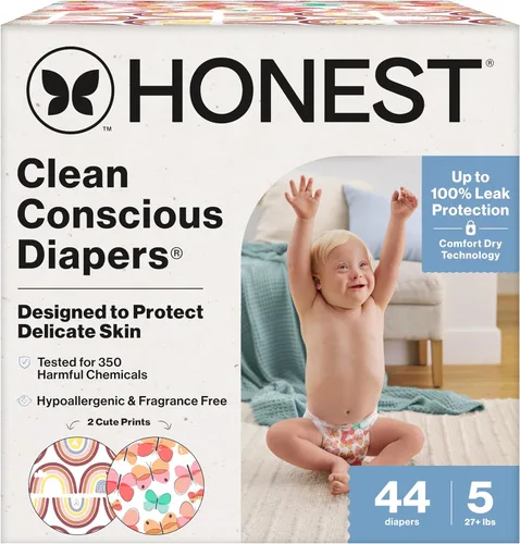 Miniatura 15 de The Honest Company Clean Conscious - Pañales para pieles delicadas, hasta un 100% a prueba de fugas, hipoalergénicos, sin fragancia, género neutro