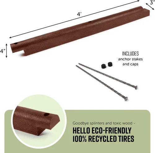 Miniatura 3 de Playsafer - Ribete de goma entrelazado flexible de 4' para áreas de juegos (1 paquete, terracota)