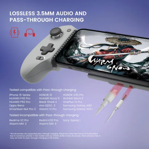 Miniatura 5 de GameSir G8 Galileo - Controlador móvil tipo C para Android y iPhone 15 Series (USB-C), Gamepad Plug and Play con joysticks efecto Hall/disparador