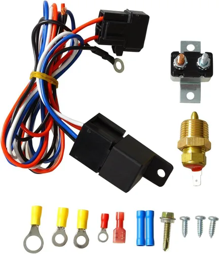 Miniatura 2 de BLACKHORSE-RACING Ventilador eléctrico de refrigeración del radiador de 10 pulgadas con relé de termostato y kits de montaje (2 piezas)