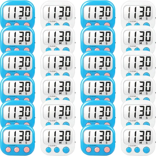 Miniatura 13 de Temporizadores de aula para profesores y niños, temporizador digital magnético grande, suministros para profesores, paquete de 12, azul y verde Azul