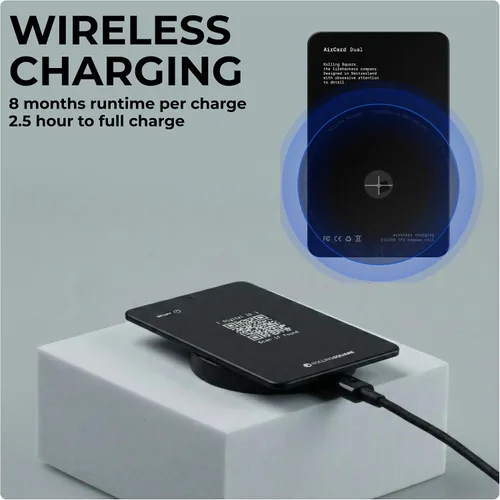 Miniatura 3 de Rolling Square AirCard Dual - Rastreador de billetera Bluetooth - Compatible con Apple iOS Find My y Google Android Find Hub - Carga inalámbrica