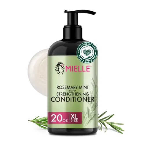 Mielle Organics - Acondicionador capilar fortalecedor de romero y menta para mujeres y hombres - Acondicionador hidratante y desenredante infundido