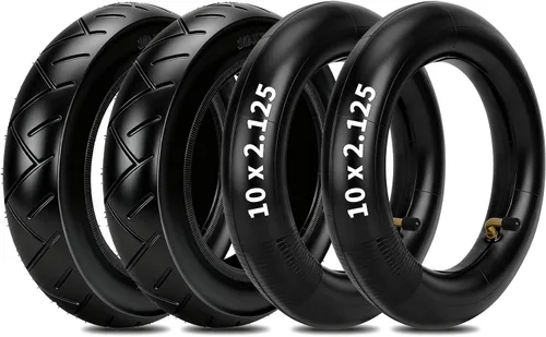 Miniatura 10 de HIAORS Juego de neumático y cámara de aire 10x2.125 de repuesto para patinete eléctrico Segway D40X F20 F30 F40, neumático de 25 cm para Gotrax G4