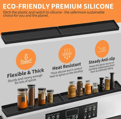 Miniatura 6 de Estante magnético de silicona para estufa de 30 pulgadas, estante de cocina sobre la estufa, estante de especias para apartamento, artículos