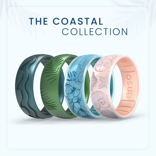 Miniatura 2 de Enso Rings Etched Classic Silicone Rings - Etched Coastal Collection - Comfortable and Flexible Design