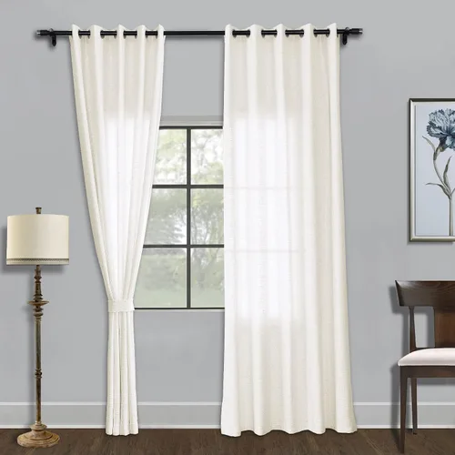 Miniatura 29 de Fcosie Cortinas de lino de 50 pulgadas de ancho x 63 pulgadas de largo, paneles de cortina filtrantes de luz, paneles de cortina con ojales