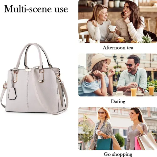 Miniatura 6 de Bolsos y bolsos de mano para mujer, de piel sintética, con asa superior, bolso de hombro