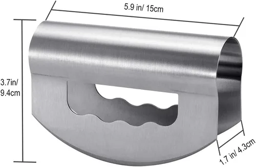 Miniatura 4 de Cuchillo picador de ensalada con cubierta protectora, cortador de ensalada de acero inoxidable, cuchillo de corte de doble hoja, picador de ensalada