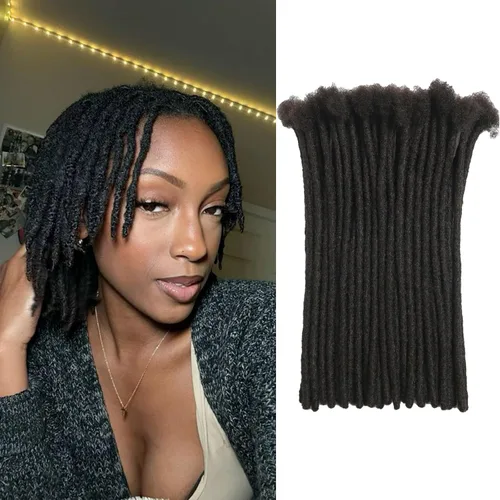Miniatura 67 de Extensiones Loc de 10 pulgadas de grosor de cabello humano de 10 pulgadas, 10 hebras, extensiones de rastas de cabello humano para mujeres