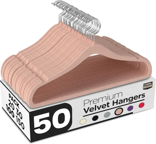 Miniatura 24 de Utopia Home Velvet Hanger - Paquete de 50 perchas delgadas antideslizantes de lujo para pantalones y abrigos, perchas fuertes que ahorran espacio