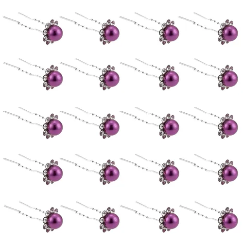 Miniatura 6 de QIUTIMIY Paquete de 20 horquillas para el cabello con flores de cristal (azul) con diamantes de imitación para novia, boda, accesorios de joyería