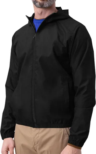 Miniatura 2 de Runcati Chaqueta impermeable ligera para hombre, rompevientos con capucha para senderismo, ciclismo, impermeable