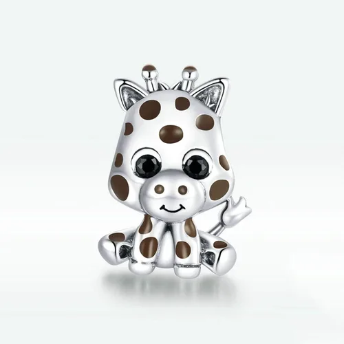 Miniatura 2 de Abalorio de plata de ley 925 con forma de jirafa y mono, para perro, para pulsera de pandora