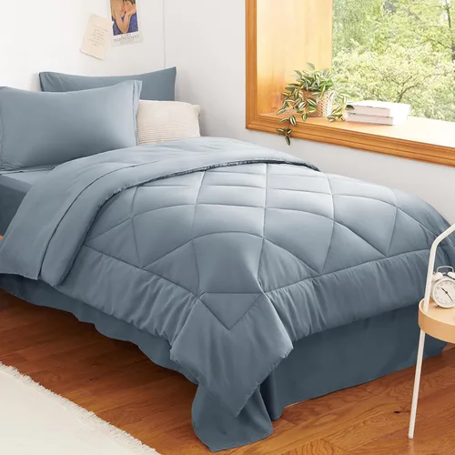 Miniatura 66 de CozyLux - Juego de edredón en una bolsa, para dormitorio universitario, todas las estaciones, edredón, sábanas y fundas para almohada y decorativas