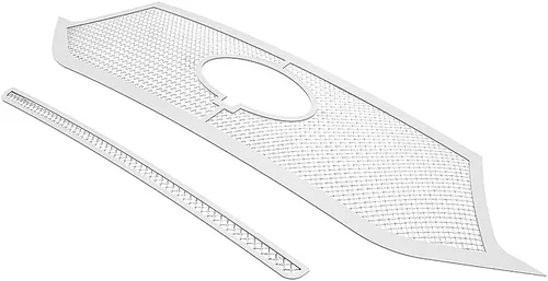 Miniatura 4 de APS Compatible con Ford Explorer 2020-2024 King Ranch & Limited y XLT parte superior principal de acero inoxidable rejilla de malla negra inserto