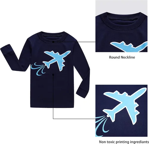 Miniatura 3 de KikizYe Conjunto de pijama para niños pequeños y grandes, pijama 100% algodón