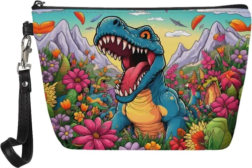 Miniatura 13 de Upetstory Bolsa de maquillaje de animales, bolso pequeño de cuero para cosméticos de viaje para niñas y mujeres, bolso de mano para lápiz labial
