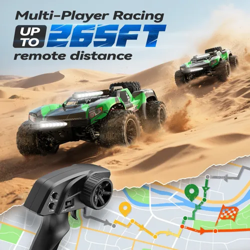 Miniatura 7 de JM Racing 1:12 Fast RC Cars 40KPH 4WD Camión del Desierto con Control Remoto, Camión Monstruo Todoterreno Todo Terreno con Batería Recargable