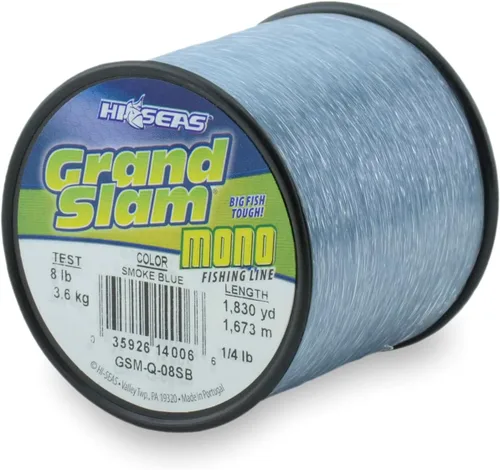 Miniatura 12 de HI-SEAS Línea de pesca de monofilamento Grand Slam - Fuerte y resistente a la abrasión en transparente, rosa, verde, azul humo, amarillo Azul ahumado