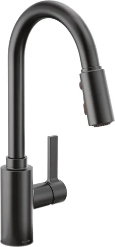 Miniatura 15 de Moen Genta LX - Grifo de cocina moderno cromado de una sola manija con rociador extraíble, cabezal de acoplamiento reflectante, grifo para fregadero