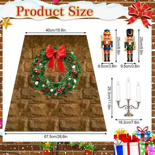 Miniatura 5 de Fullhawl Chimenea de cartón para Navidad, accesorio de chimenea de cartón grande 3D, centro de mesa falso con chimenea sintética para decoración
