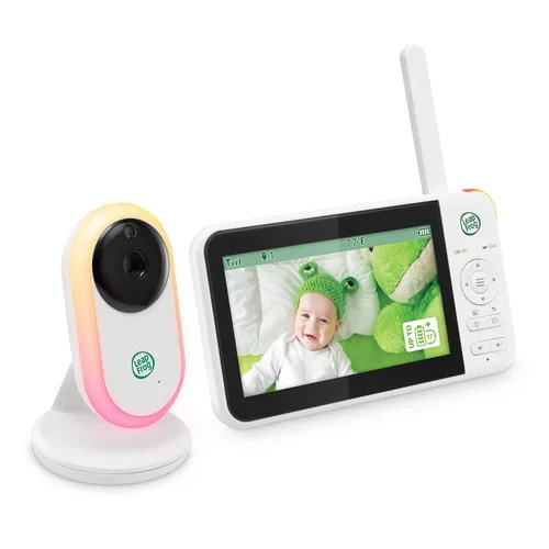 Miniatura 2 de LeapFrog Monitor de bebé LF2415, pantalla LCD IPS de 5 pulgadas, rango de 1000 pies, visión nocturna, canciones de cuna relajantes, luz nocturna
