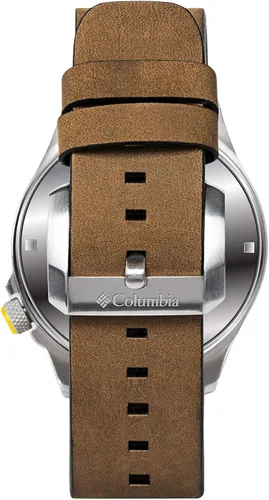 Miniatura 3 de Columbia College Collegiate correa de cuero de cuarzo de acero inoxidable, marrón, 22 reloj casual (Modelo CSC02-011)