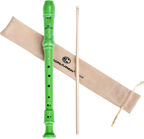 Miniatura 10 de CONJURER Grabadora soprano para niños y estudiantes, 10 unidades, flauta alemana de 8 agujeros, para principiantes, con varilla de limpieza y bolsa